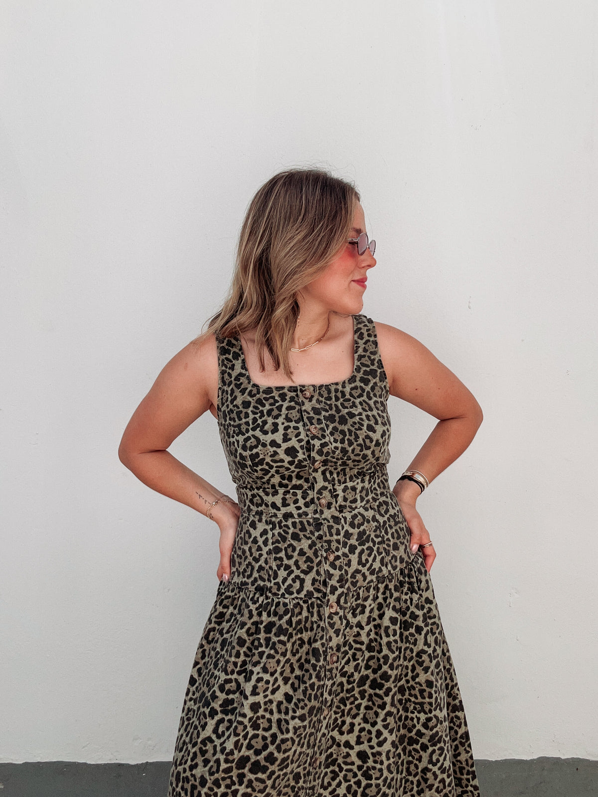 Verde Leopard Print Dress