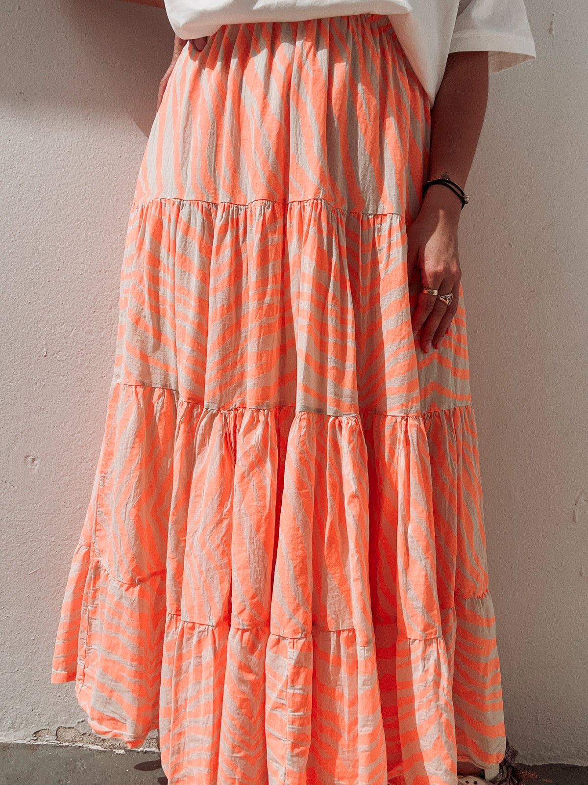Neon Orange Zebra Skirt