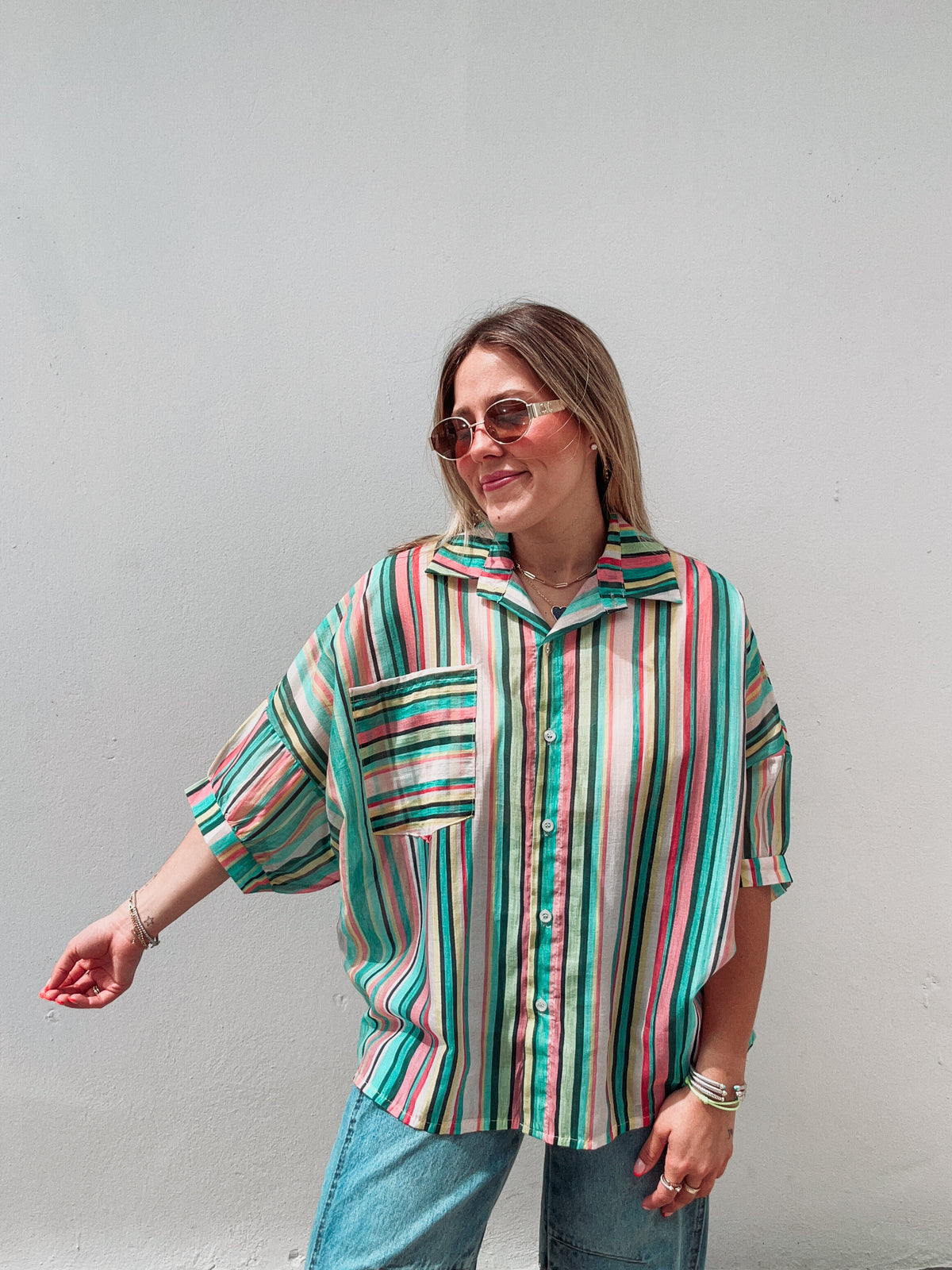 Lollipop Rainbow Striped Blouse
