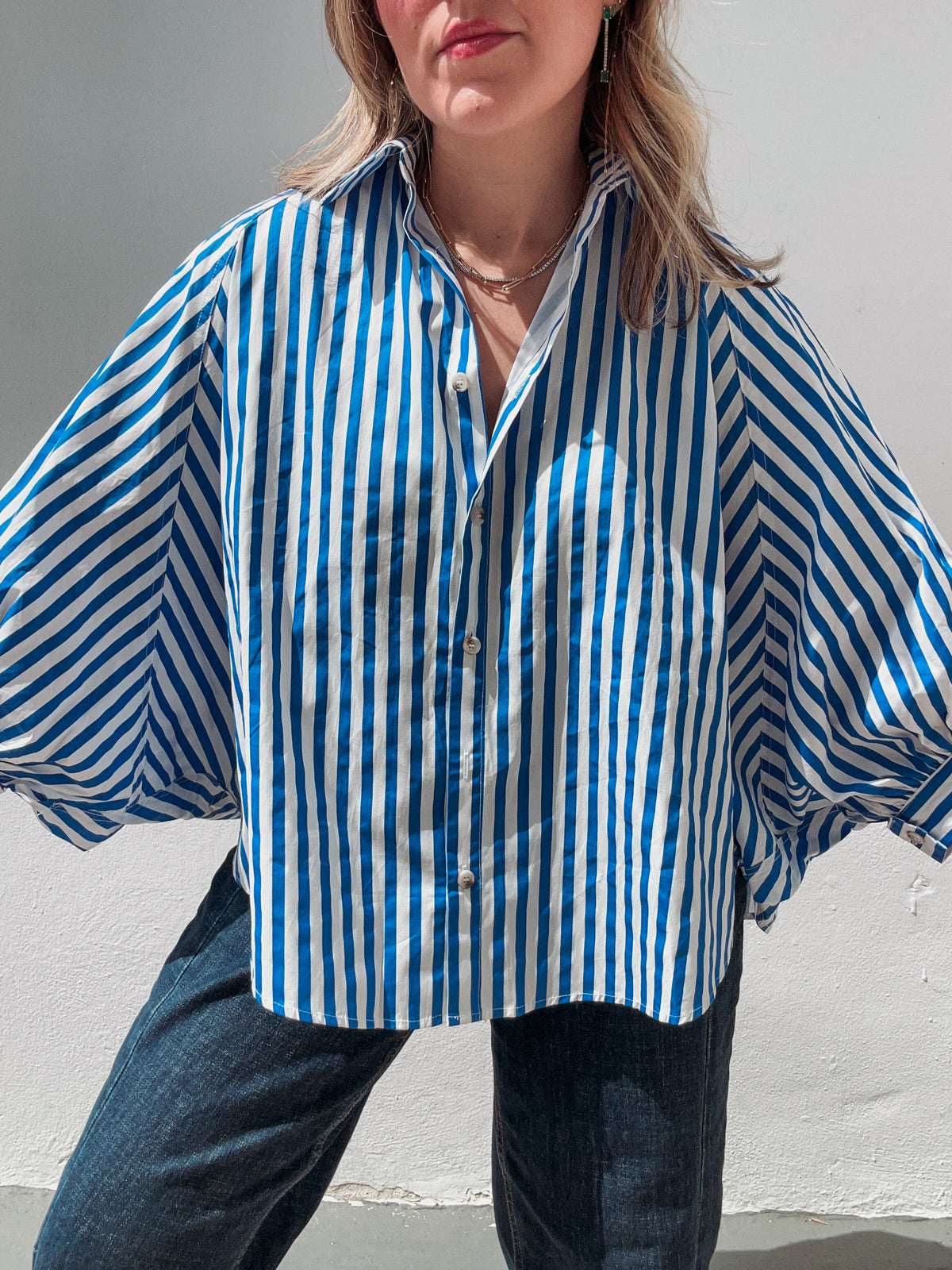 Blue & White Stripes Blouse