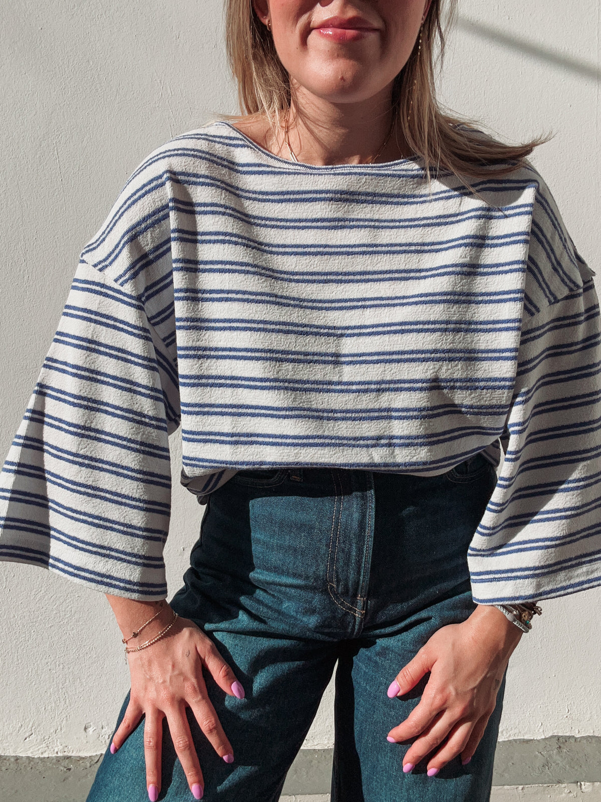 Striped Terry Blue Stripe Blouse