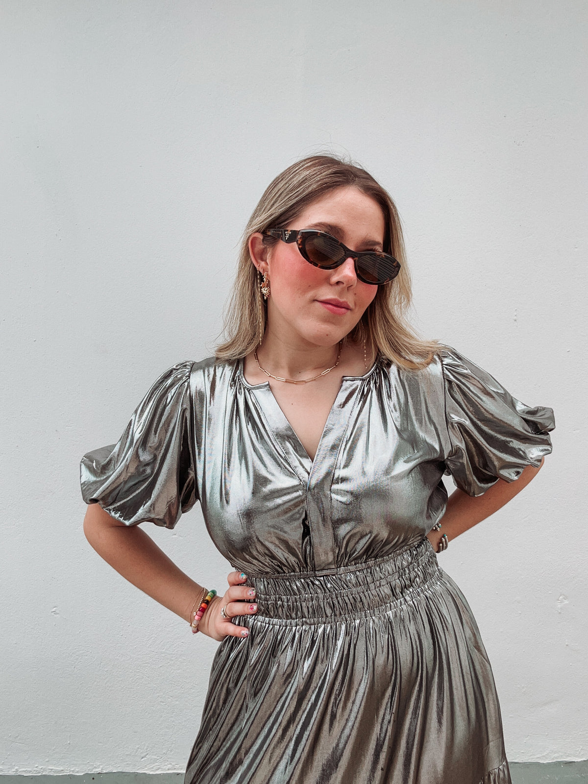 Silver Metallic Dress