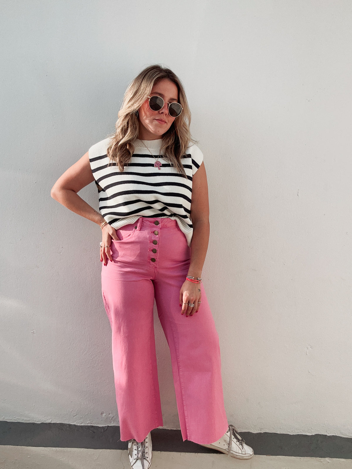 Bubblegum Pink Wide Leg Pants