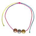 Tri Color Gumball Rainbow Cord Necklace