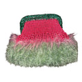 Hot Pink Sparkle & Green Tuy Clutch