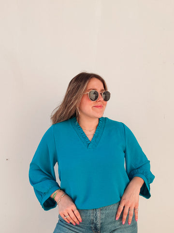 Bright Blue Easy Blouse