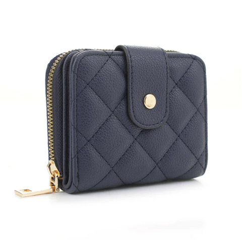 Navy Quilted Wallet