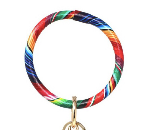 Rainbow Candy Striped Keychain