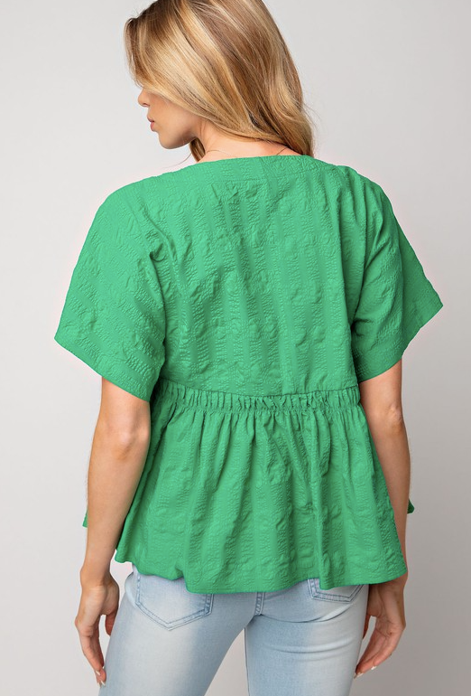 Verde Textured Pop Blouse