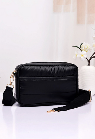 Black Quilted Crossbody Bag