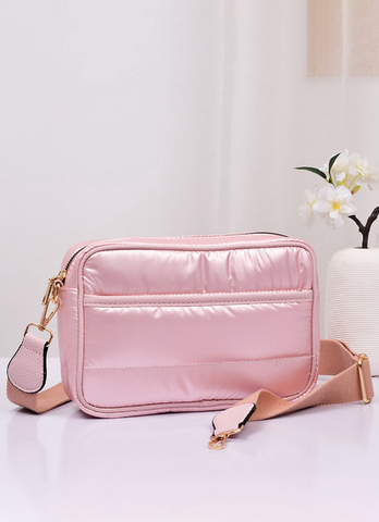 Pink Frost Quilted Crossbody Bag