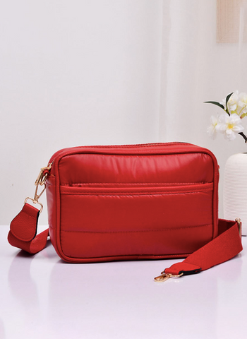 Red Quilted Crossbody Bag