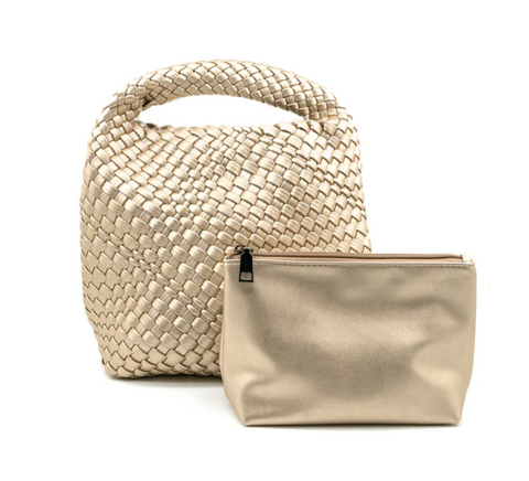 Gold Woven Crossbody/Tote Bag