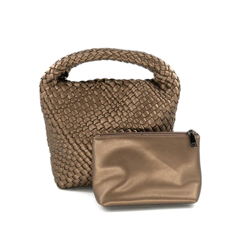 Bronze Woven Crossbody/Tote Bag