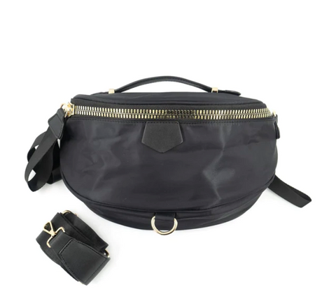 Black Large Nylon Crossbody