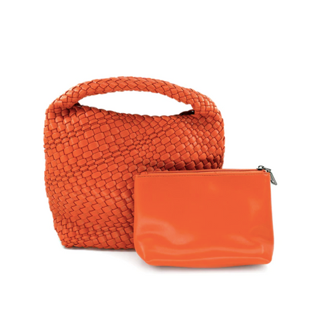 Orange Woven Crossbody/Tote Bag