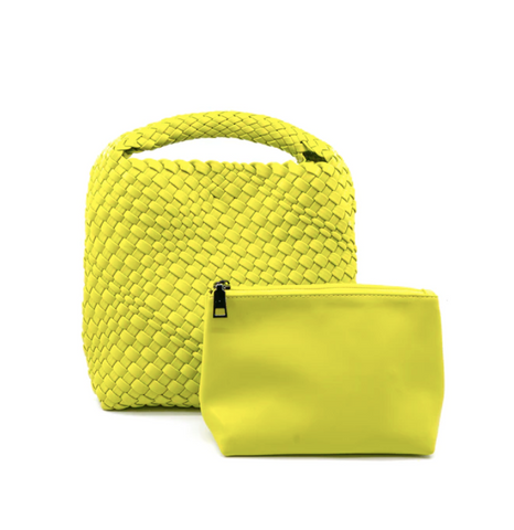 Lime Woven Crossbody/Tote Bag