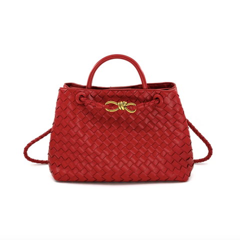Red Bow Woven Bag/Crossbody