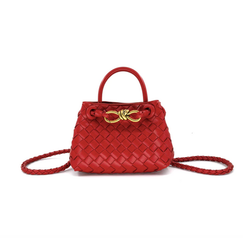 Mini Red Bow Woven Crossbody/Shoulder Bag