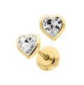Clear 14K Mini Heart Stud