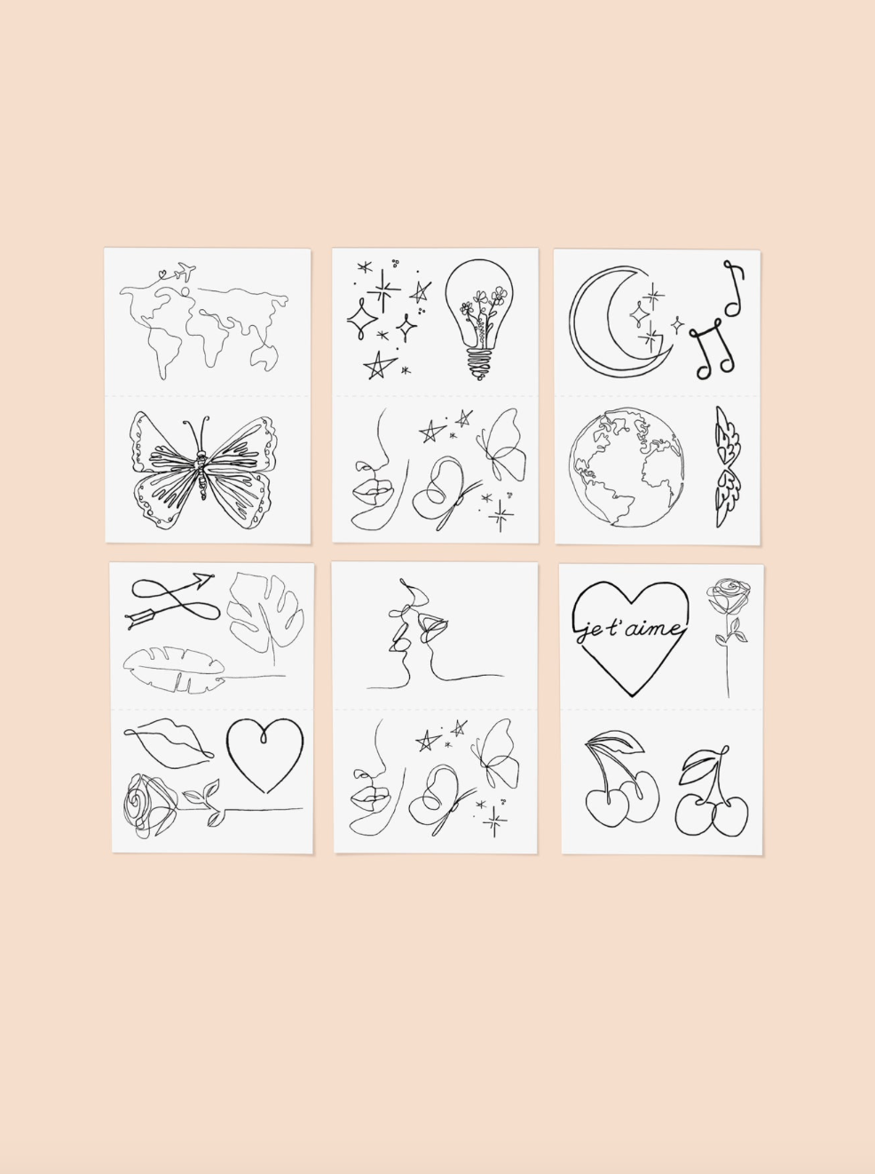 Silhouette Pack Temporary Tattoo Pack