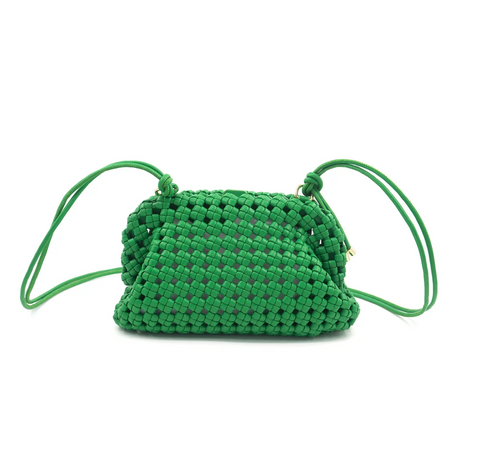 Green Textured Crossbody/Clutch