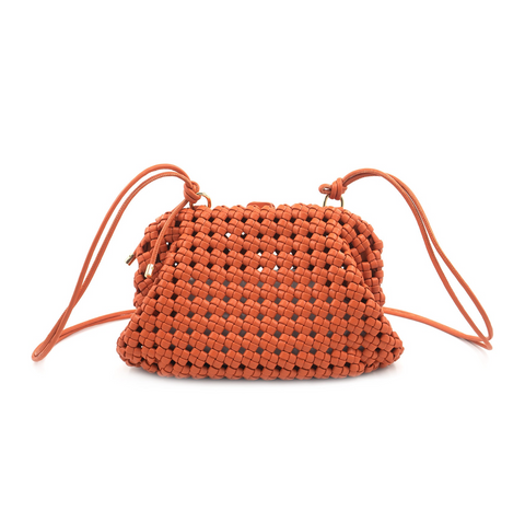 Orange Textured Crossbody/Clutch