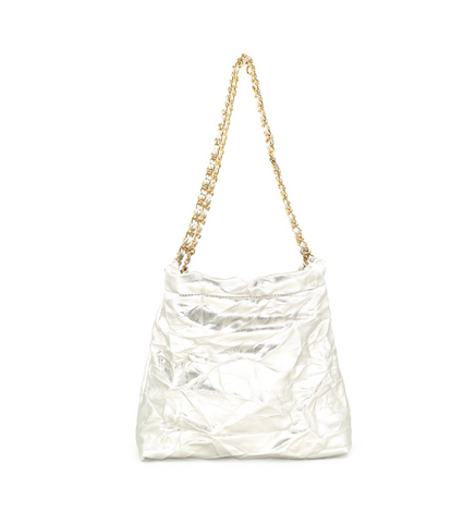 Silver Pouch Crossbody Bag