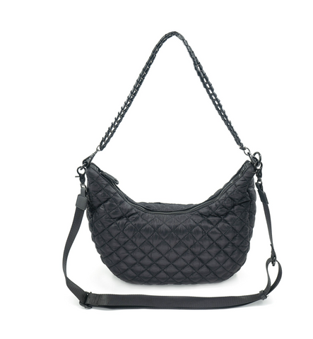Black Luna Quilted Crossbody