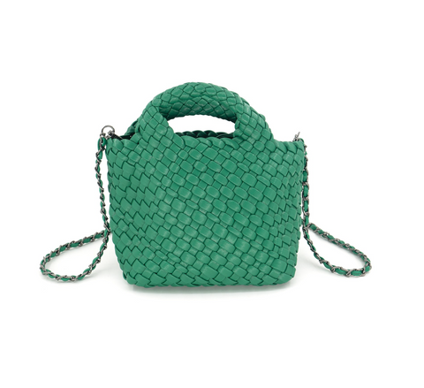 Emerald Woven Crossbody Tote