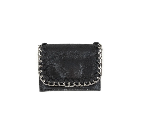 Black Metallic Chain Wallet