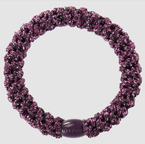 Plum Glitter Hair Tie