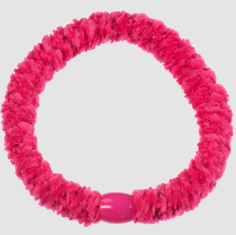 Velvet Hot Pink Hair Tie