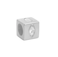 Marquise Silver Block Charm