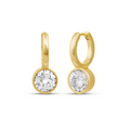 Diamond Sparkle Circle Bezel Huggies