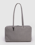 Medium Nylon Bowler Bag- Gingham