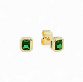 Sparkle Esmeralda Baguette Studs