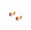 Sparkle Hot Pink Baguette Studs