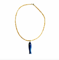 Honey & Lapiz Azul Fish Necklace