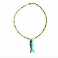 Lemon Chartreusse & Turquesa Fish Necklace
