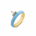 Powder Blue Enamel Gem Ring