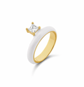 Marshmallow Enamel Gem Ring