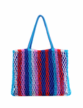 Blue, Pink & Red Candy Stripe Beach Tote