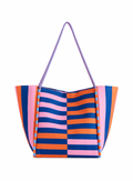 Orange & Pink Stripe Beach Tote