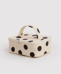 Small Cosmetic Case - Cream and Black Polka Dot