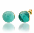 Bubblegum Emerald Studs