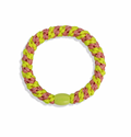 Coral & Neon Yellow Stripe Hair Tie