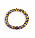 Mix Purple & Yellow Gold Hair Tie