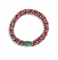 MIX GREEN BORDEAUX GLITTER Hair Tie