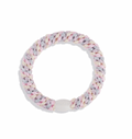 Silver & Pink Stripe Hair Tie